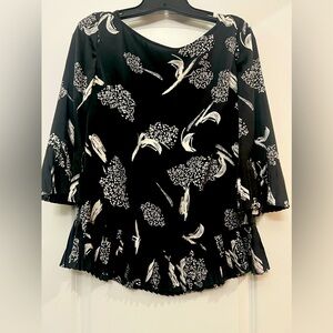 Black and White Printed Blouse (NWOT)